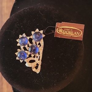Vintage D'orlan Blue Burst Brooch
